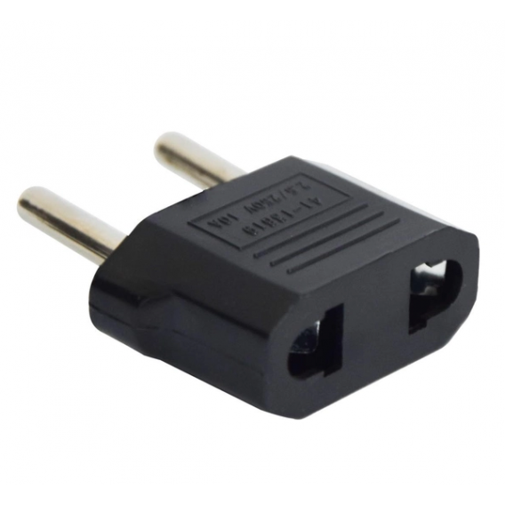 Перехідник з американської вилки на європейську (USA/China to EU) 250V Чорний