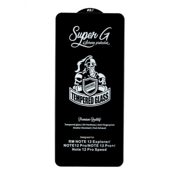 Загартоване захисне скло на Xiaomi Redmi Note 12 Pro Speed / Чорна рамка