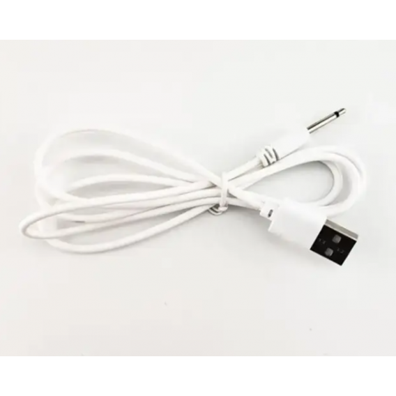 Зарядний USB кабель для вібромасажерів DC 2.5 мм (штекер 15 мм) Білий