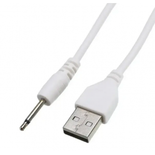 Зарядний кабель USB для вібро масажерів 2,5 мм (16 мм) / Білий