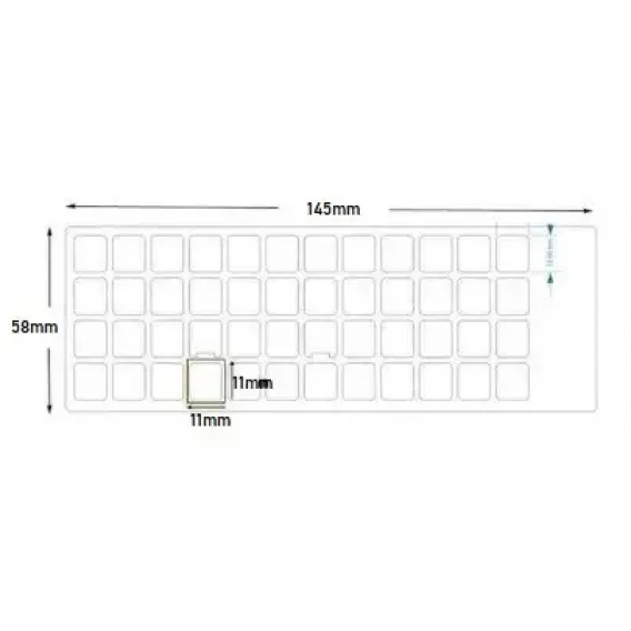Наклейка на клавіатуру / Прозора основа (українські та російські літери) / Синій