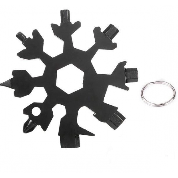 Мультитул-сніжинка 18 в 1 — багатофункціональний інструмент (викрутка, шестигранник, гайковий ключ) / Чорний