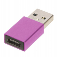 Перехідник USB 3.0 TU001 / USB - Type-C / Металевий / Розовий