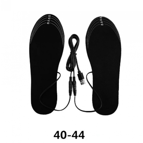 Устілки з підігрівом від USB Універсальні / Устілки від USB Power Bank р. 40-44 / Чорний