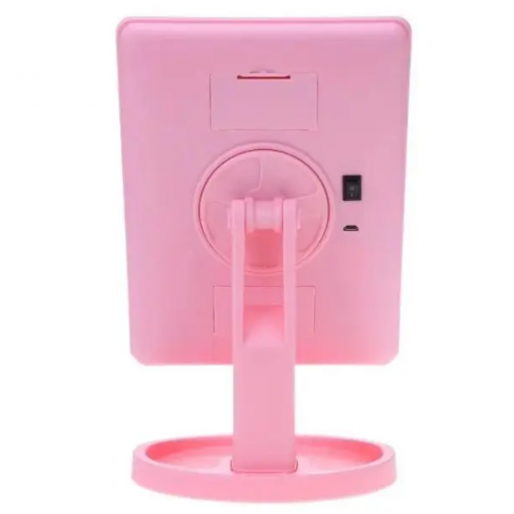 Дзеркало з підсвічуванням Led Mirror / Дзеркало для макіяжу з USB / Розове