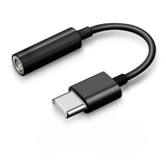 Перехідник Type-C на 3.5 мм (AUX) з ЦАП для iPhone 15/16/17 (Чорний)