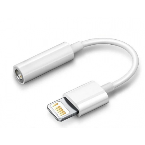 Перехідник Lightning на навушники 3.5 мм для iPhone 5/6/7/8/SE/X/11/12/13/14 / Білий