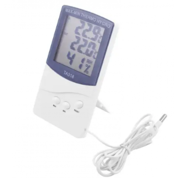 Термометр - гігрометр  TA 318 / Шнур температури / Білий