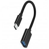 Кабель OTG Type-C to USB 3.0 10cm Black Кабель OTG Type-C to USB 3.0 10cm Black