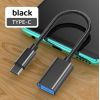 Кабель OTG Type-c / Швидкість 3.0 / Нейлонове сплетіння / Чорний