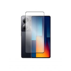 Загартоване захисне скло на смартфон Poco M6 Pro 4G / Чорна рамка