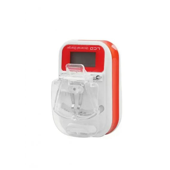 Універсальний зарядний пристрій HY02 з дисплеєм і USB \ Червоний