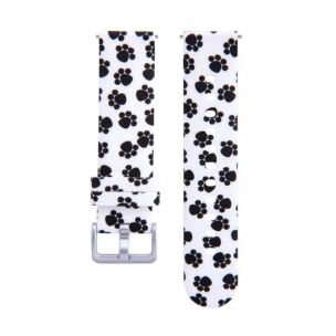 Ремешок силиконовый для умных часов / 20 мм. / Белый (Принт 4)