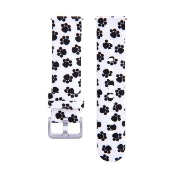 Ремінець силіконовий для розумних годинників / 20 мм. / Білий (Принт 4)