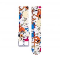 Ремінець силіконовий для розумних годинників / 20 мм. / Білий (Принт 5)