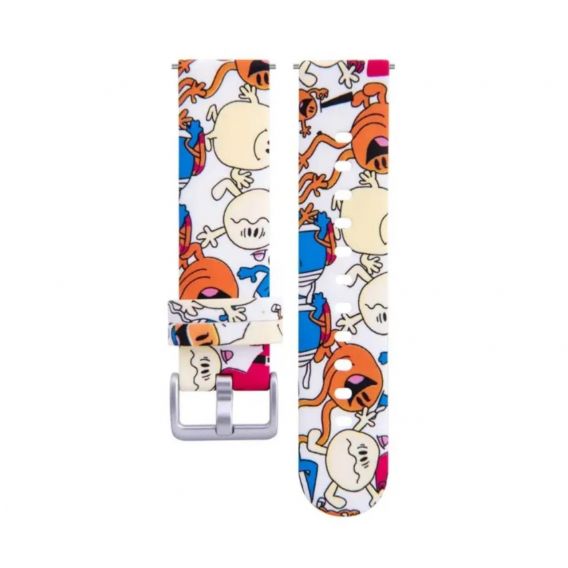 Ремінець силіконовий для розумних годинників / 20 мм. / Білий (Принт 5)