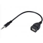 Кабель-адаптер AUX 3.5mm тато - USB мама для авто (OTG) Кабель-адаптер AUX 3.5mm тато - USB мама для авто (OTG)