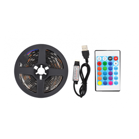 Світлодіодна USB стрічка MHZ 5050 RGB LED з пультом 7572 / 2 м