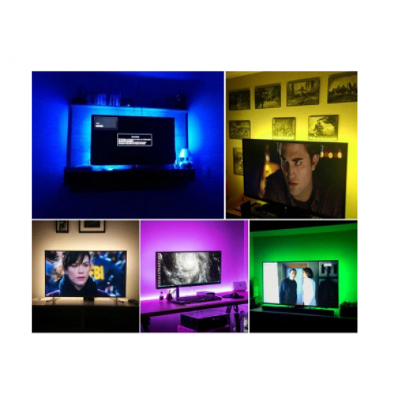 Світлодіодна USB стрічка MHZ 5050 RGB LED з пультом 7572 / 2 м