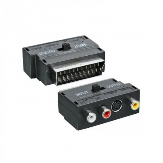 Перехідник Scart-3 RCA / Перехідник Скарт 3 RCA / Чорний