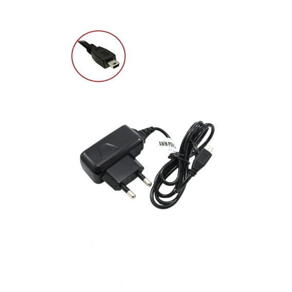 Мережевий зарядний пристрій Mini USB 800 mA \ 1м \ Чорний