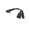 Угловой переходник 2в1 Type-C для iPhone 15/16/17 и iPad (AUX 3.5 мм + Зарядка)