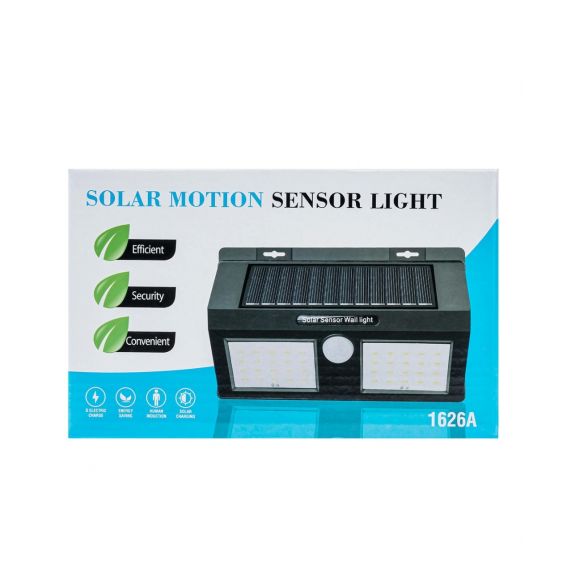 Вуличний світильник на сонячній батареї Solar 1626A + 40 діодів \ (7178) \ Чорний