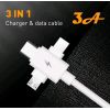 Кабель 3в1 USB на Type-C / Lightning / Micro USB (1.3 м) Білий
