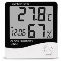 Термометр - гігрометр HTC-1 / Годинник настільний з гігрометром і термометром / Білий