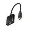 Перехідник HDMI на VGA з аудіо виходом (AUX 3.5 мм) Чорний