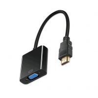 Перехідник HDMI на VGA з аудіо виходом (AUX 3.5 мм) Чорний