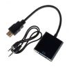 Перехідник HDMI на VGA з аудіо виходом (AUX 3.5 мм) Чорний
