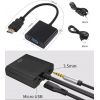 Перехідник HDMI на VGA з аудіо виходом (AUX 3.5 мм) Чорний