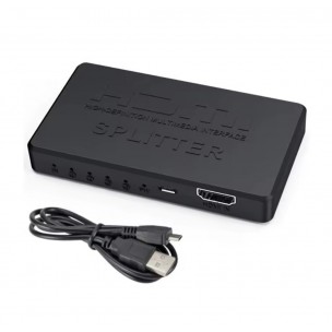 HDMI разветвитель (сплиттер) 1x4 порта v1.4 с блоком питания (Черный) HDMI разветвитель (сплиттер) 1x4 порта v1.4 с блоком питания (Черный)