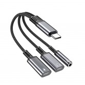 Переходник 3в1 для iPhone 17 / 16 (Type-C на AUX 3.5mm + Type-C Audio + 60W) Переходник 3в1 для iPhone 17 / 16 (Type-C на AUX 3.5mm + Type-C Audio + 60W)