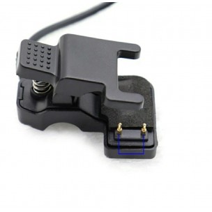 Універсальний USB кабель для зарядки смарт-годинників / 2 контакта 7 мм. / 30 см. / Чорний