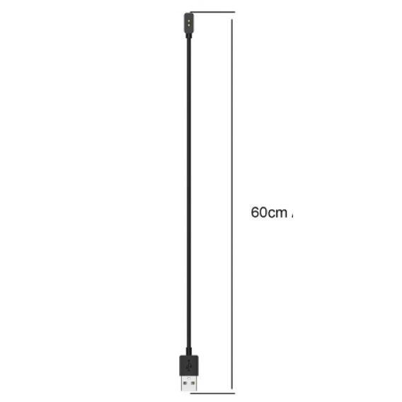 Магнітний USB кабель для зарядки смарт-годинників Watch 3 Lite/ Watch 3 Active/ Watch Band 2 / 60 см. / Чорний
