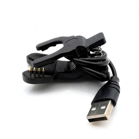 Адаптер USB кабель для смарт-годинника на 4 контакти 8 мм. 30 см. / Чорний