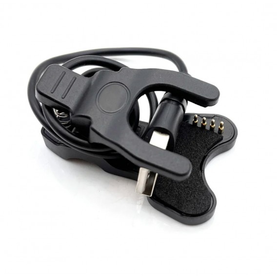 Адаптер USB кабель для смарт-годинника на 4 контакти 8 мм. 30 см. / Чорний