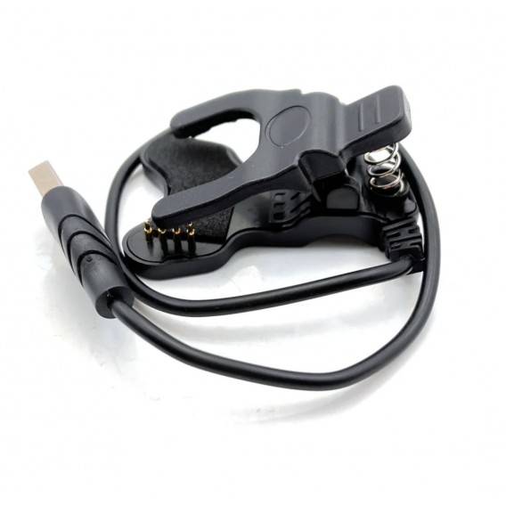 Адаптер USB кабель для смарт-годинника на 4 контакти 8 мм. 30 см. / Чорний