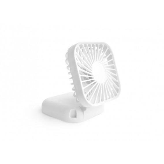 Міні вентилятор акумуляторний, складний із шнурком на шию \ Білий
