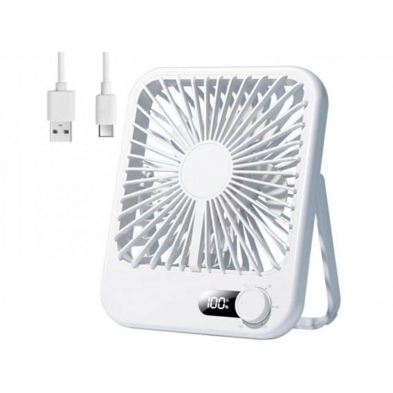 Вентилятор портативний акумуляторний (18650), Type-C \ Білий