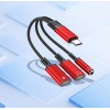 Перехідник Aux і зарядка 3в1 для Iphone 17, 17 Pro, 17 Pro Max, 17 Air\ Чорно-червоний