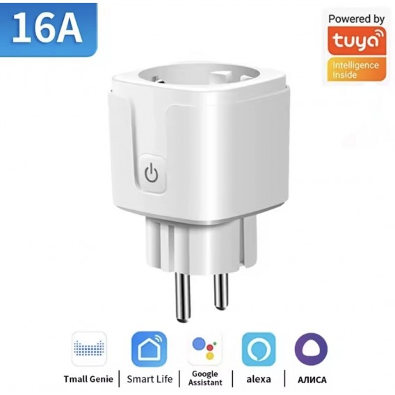 Розумна розетка з Wi-fi керуванням 16А / Біла