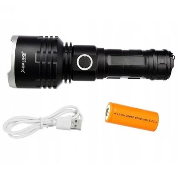 Світлодіодний ліхтарик BL-531-P90 / 1 шт. 26650 / зарядка mirco USB / Чорний