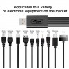 Кабель 10в1 для зарядки телефонів MicroUSB / Lightning / Iphone 3 / Type-c / NOKIA (2мм. 3.5мм) Mini USB та інші / Чорний