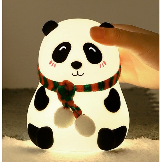 Нічник різнокольоровий акумуляторний панда / керування дотиком / Зарядка Type-c