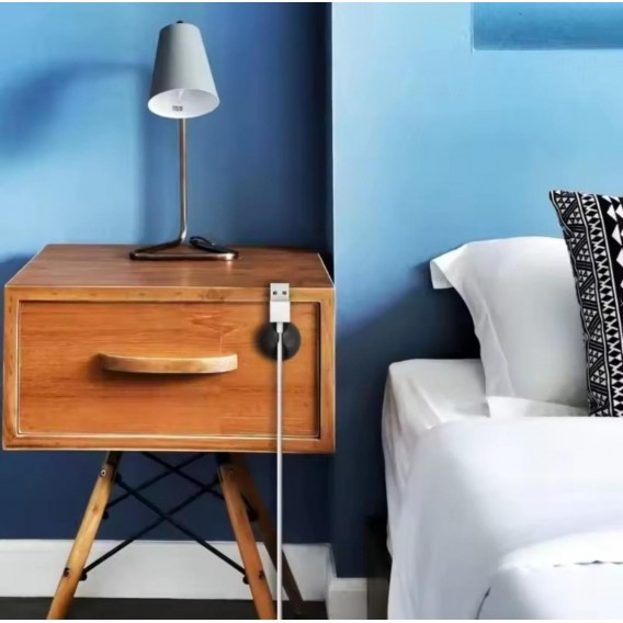 Органайзер силіконовий для кабелів на двосторонній стрічці / Чорний