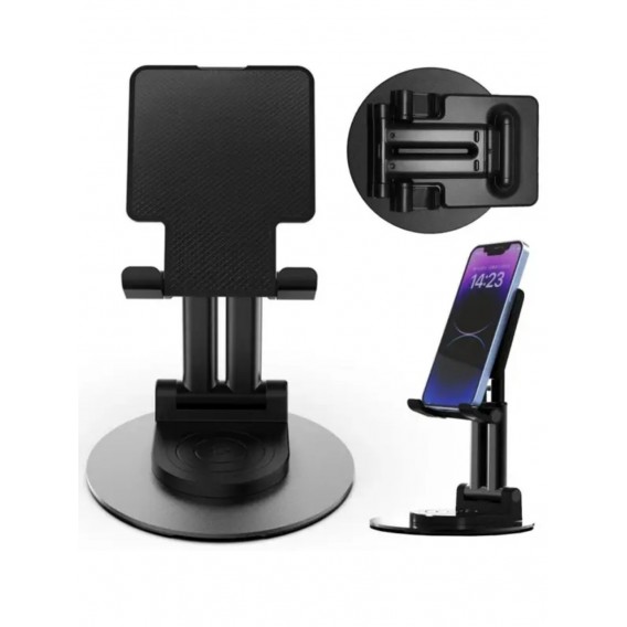 Тримач (підставка) для телефону. планшета настільний / Чорний