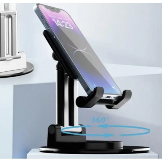 Тримач (підставка) для телефону. планшета настільний / Чорний
